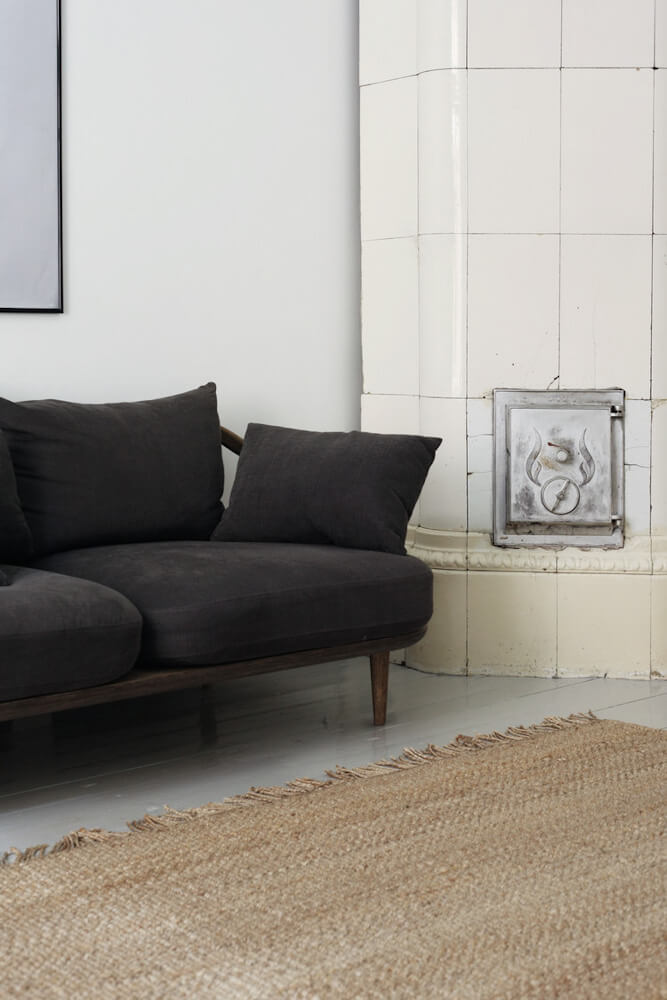 Natural Fringe Hemp Rug interior