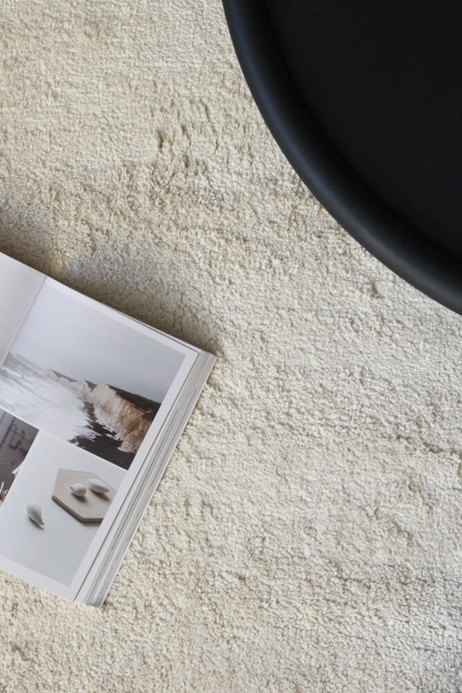 White Pile Linen Rug interior