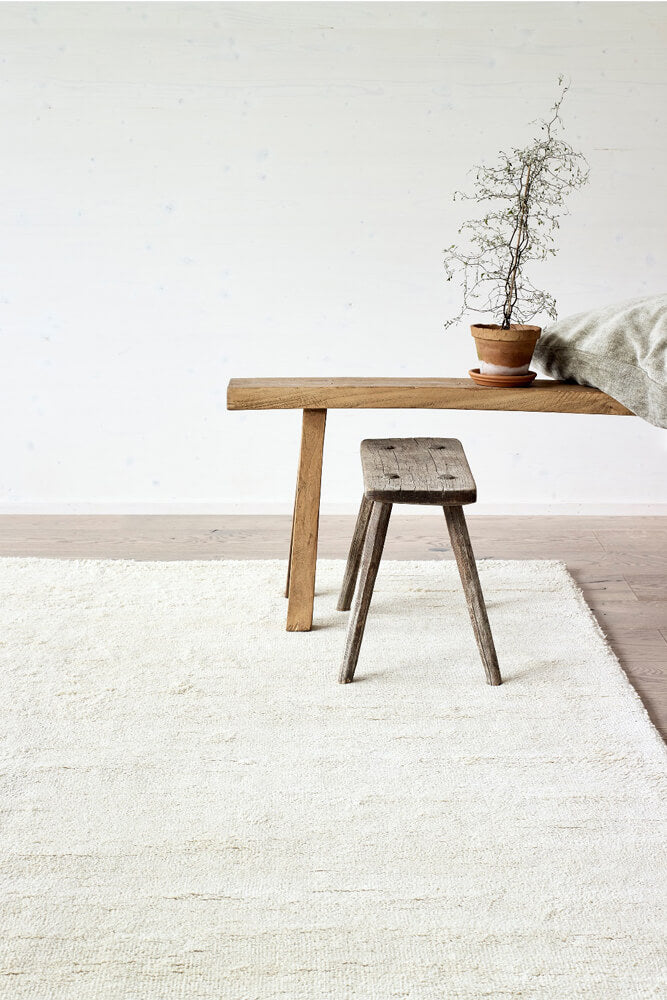 White Pile Linen Rug interior
