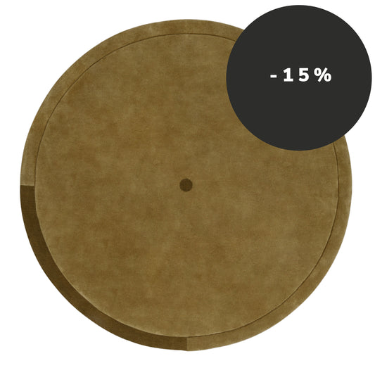 Geo Zero Khaki round wool carpet