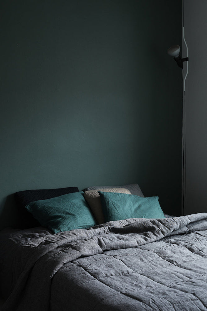 Linen Square Bedspread Graphite