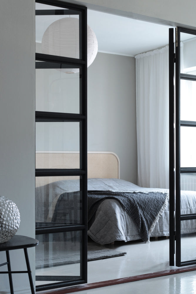 Linen Square Bedspread Graphite