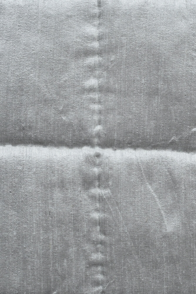 Silver Silk Square Bedspread closeup
