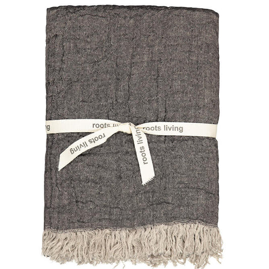 Roots Linen -torkkupeitto, grafiitinharmaa