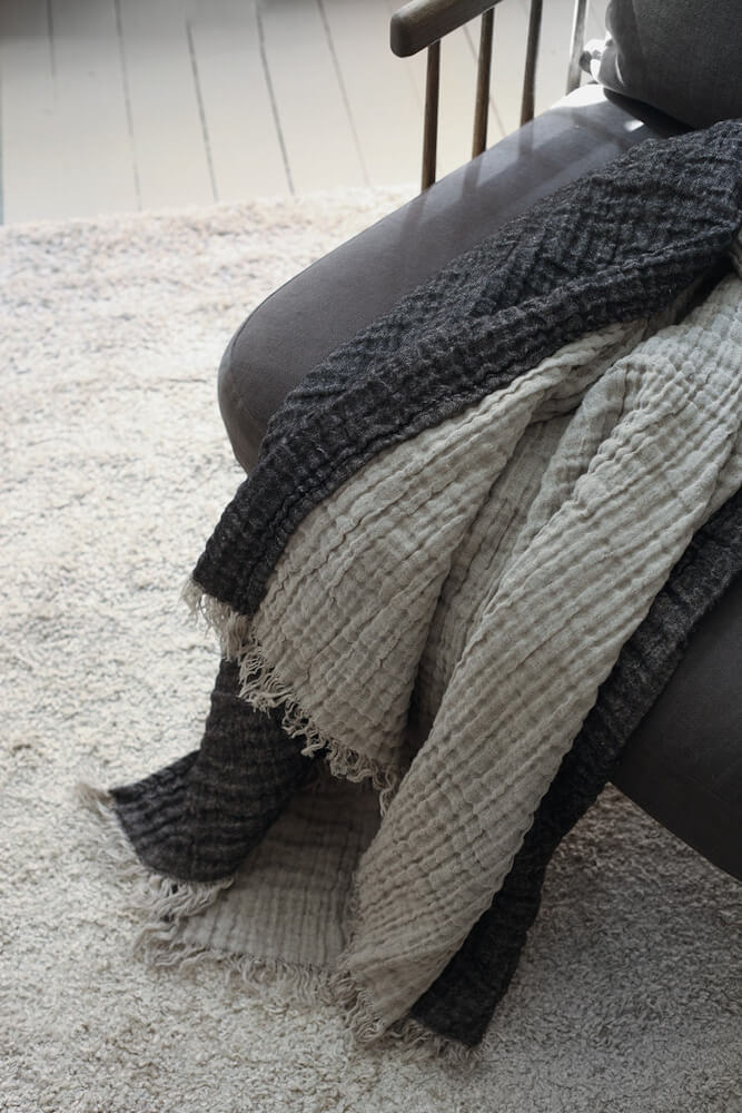Graphite linen trow interior