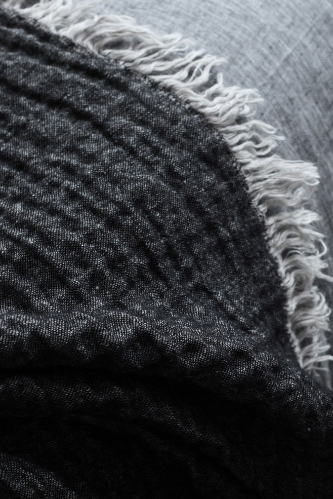 Roots Linen -torkkupeitto, grafiitinharmaa