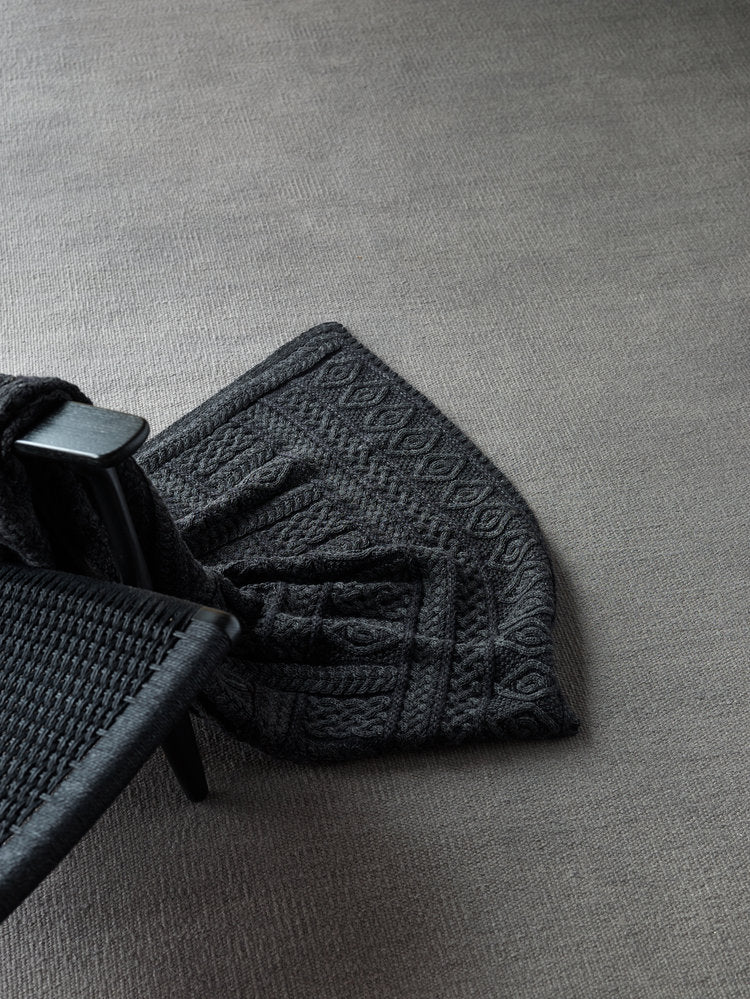 Knitted Wool Throw Black