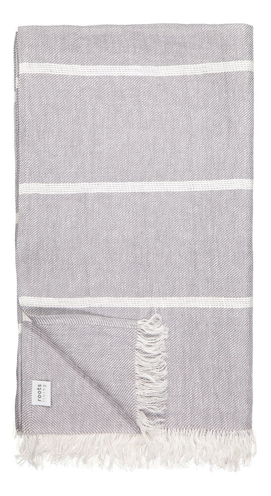 Gray Linen Beach Towel