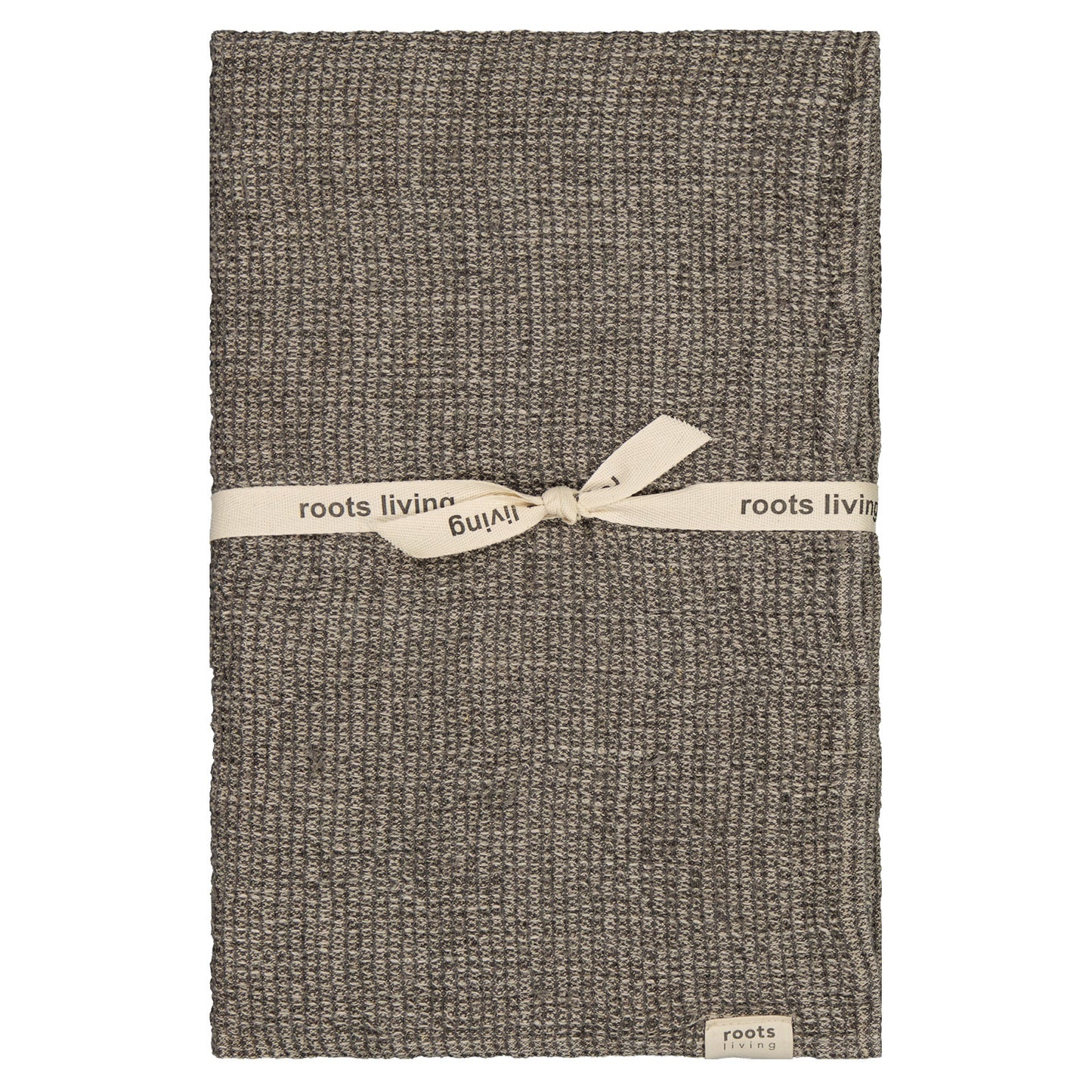 Waffle Linen bath towel, charcoal