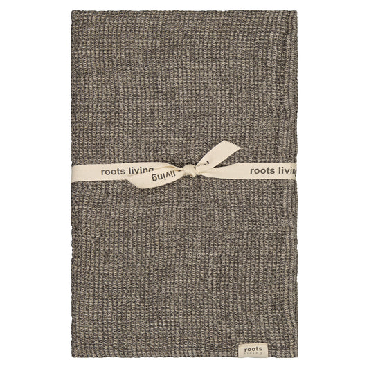 Waffle Linen bath towel, charcoal