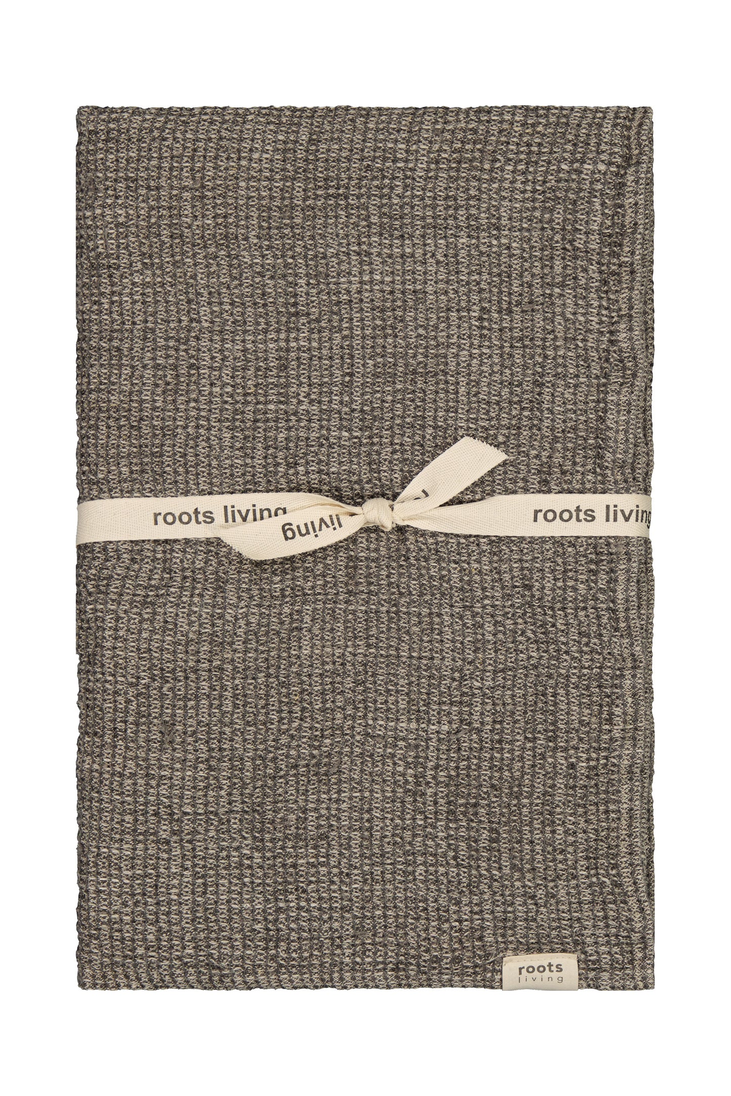 Waffle Linen bath towel, charcoal