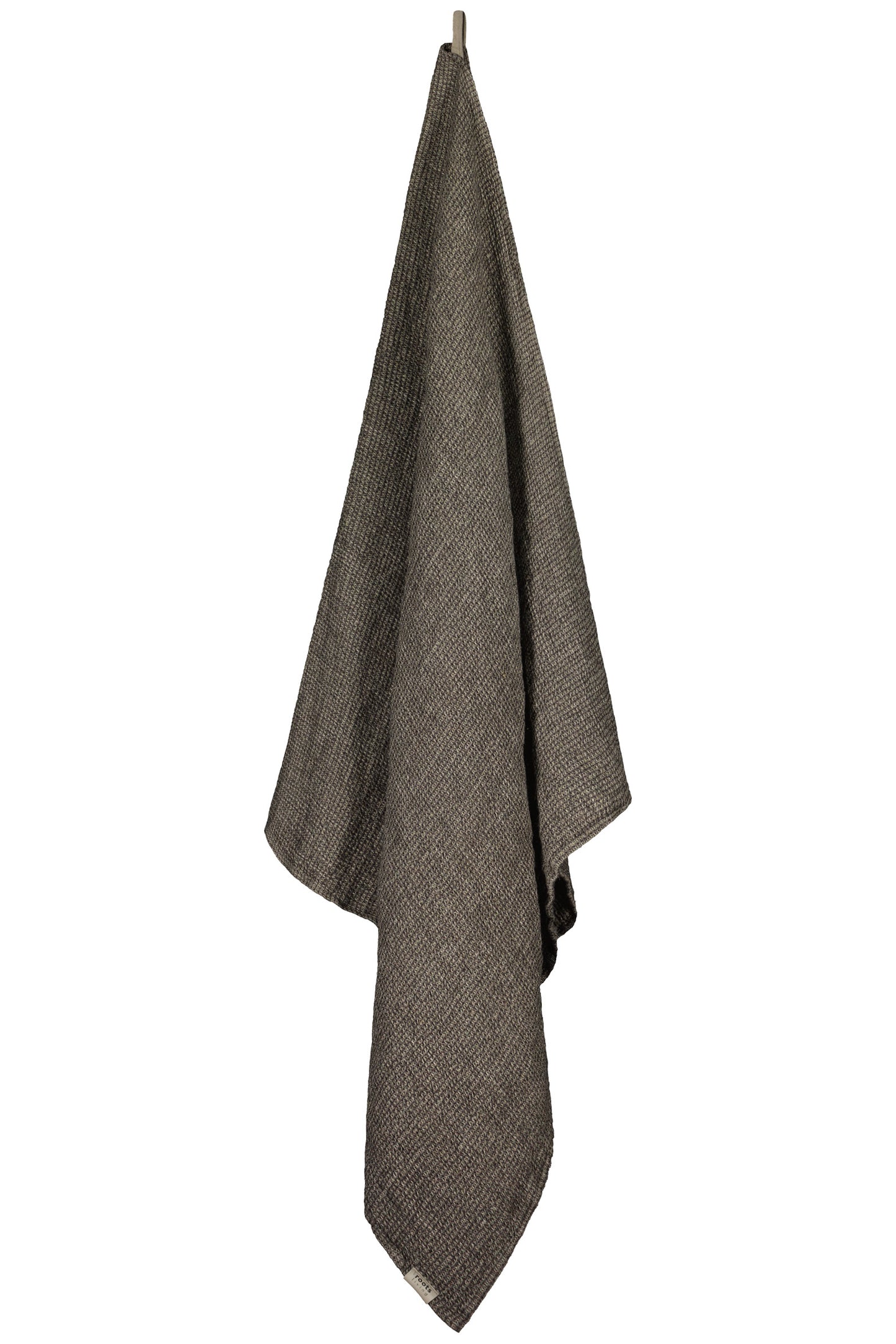 Waffle Linen bath towel, charcoal