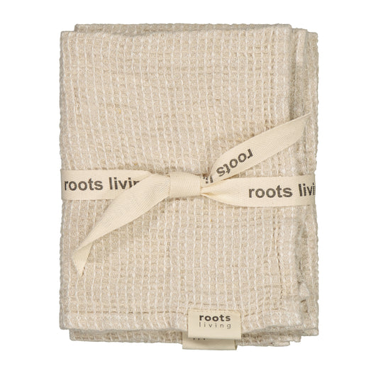 Waffle Linen hand towel 2 pcs, natural