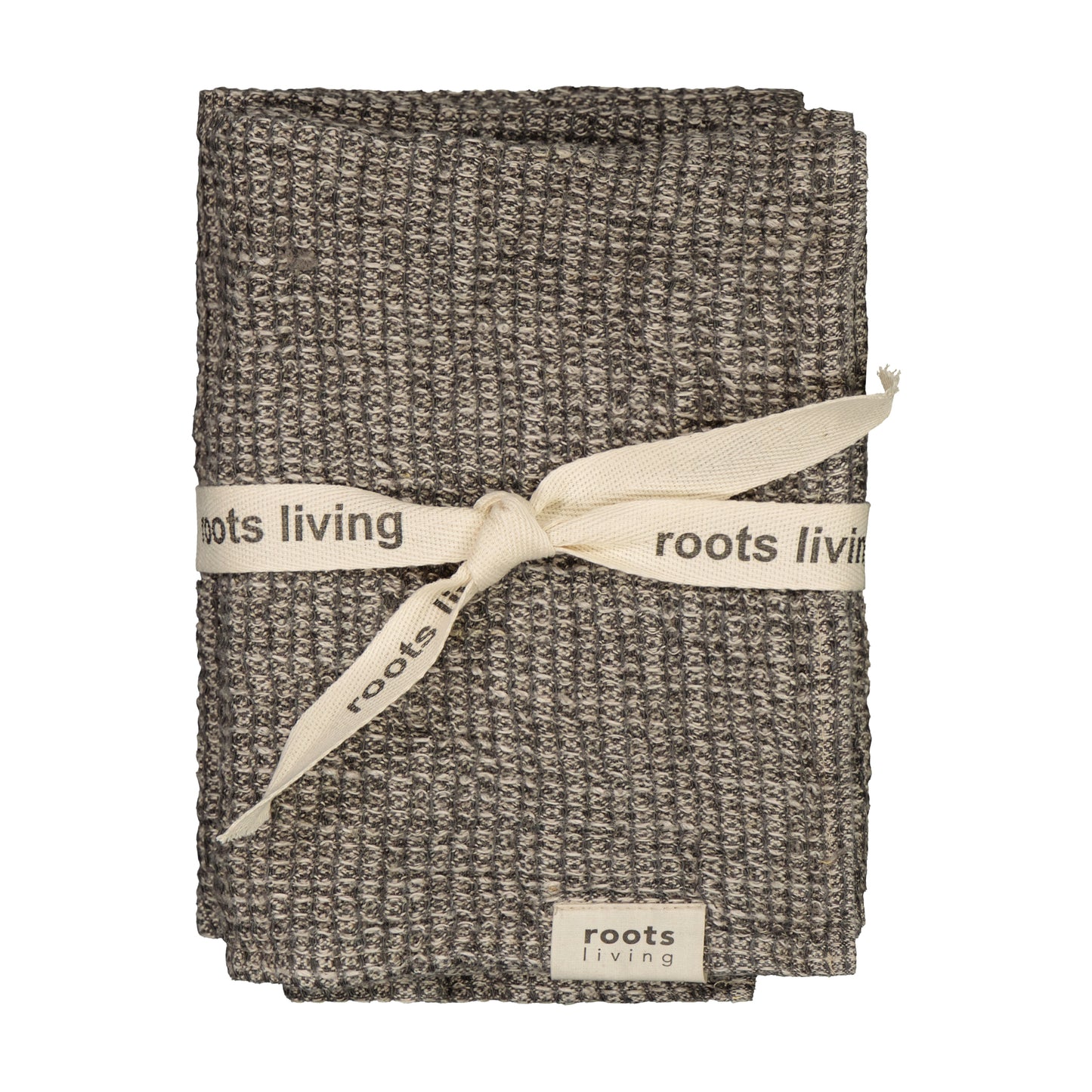 Waffle Linen hand towel 2 pcs, charcoal