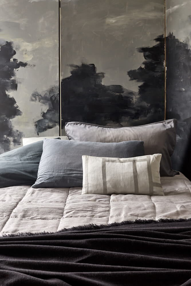 Silver Silk Square Bedspread interior