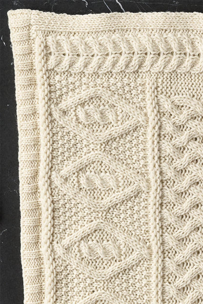 Knitted Wool -torkkupeitto villaa, valkoinen