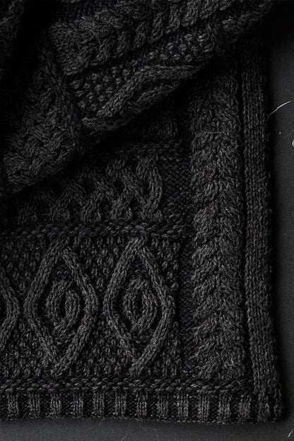 Knitted Wool Throw Black