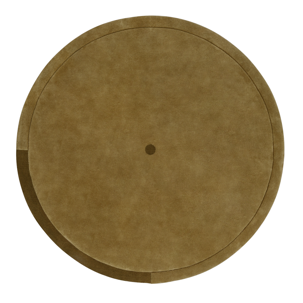 Geo Zero Khaki round wool carpet