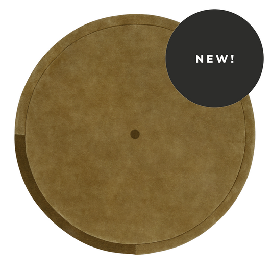 Geo Zero Khaki round wool carpet