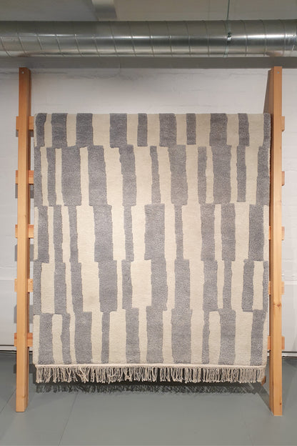 Sample piece, Pilari, blue-vanilla, 170x240 cm