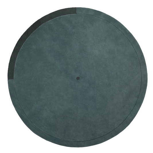 Geo Zero Blue round wool carpet
